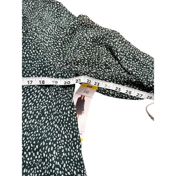 Joie Balloon Sleeve Mini Dress Green Animal Spot Size Medium NWT - Picture 7 of 7